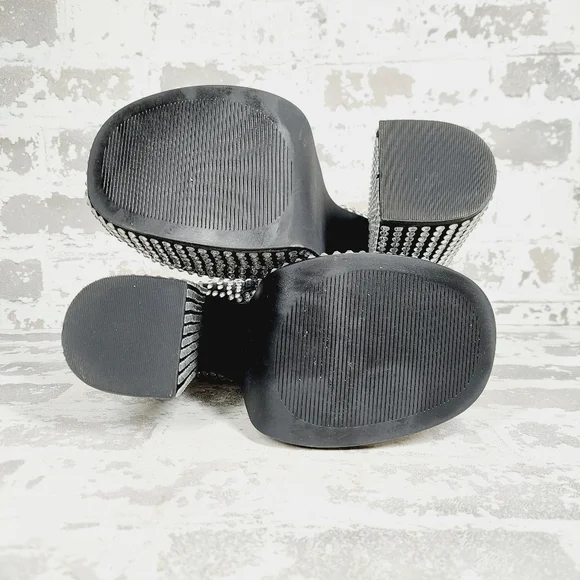 New Steve Madden Black Cobra Rhinestones Ankle Platform Boots C70 - Picture 8 of 11